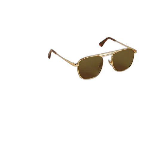 Aviator Style Sunglasses With Gold Frame And Green Lenses