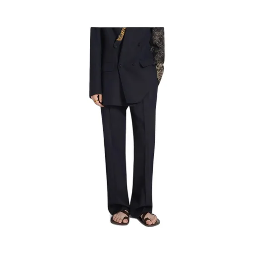 Dries Van Noten Pressed Creased Straight-Leg Trousers