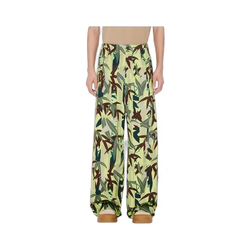 Oversized Pleated Pants In Cotton Kenzo Chiku-Rin Camo
