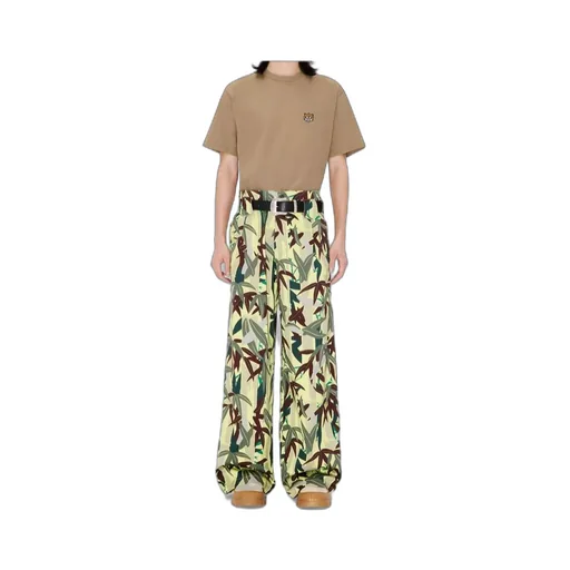 Oversized Pleated Pants In Cotton Kenzo Chiku-Rin Camo