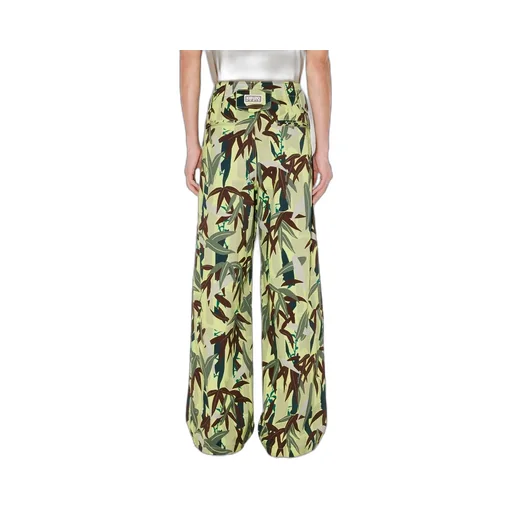 Oversized Pleated Pants In Cotton Kenzo Chiku-Rin Camo