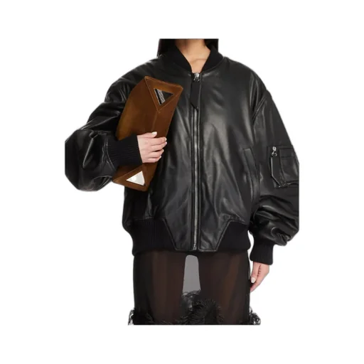 The Attico Leather Bomber Jacket