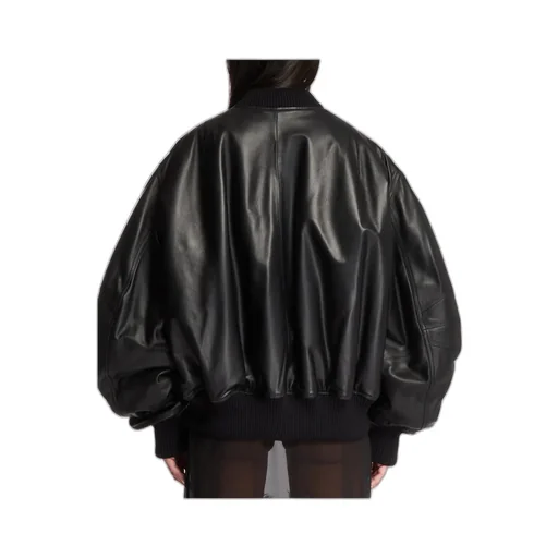 The Attico Leather Bomber Jacket