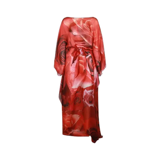 Roberto Cavalli Rose Print Long Dress