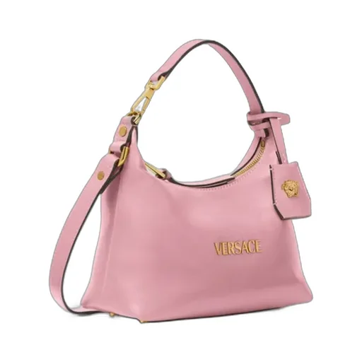 Versace Logo Plaque Zipped Shoulder Bag