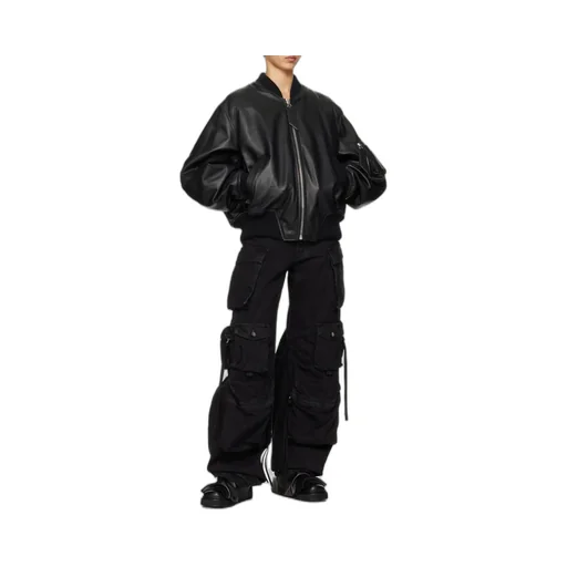 The Attico Leather Bomber Jacket