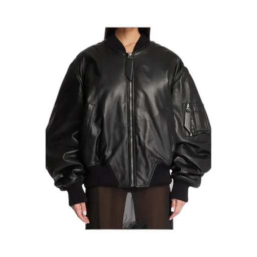 The Attico Leather Bomber Jacket