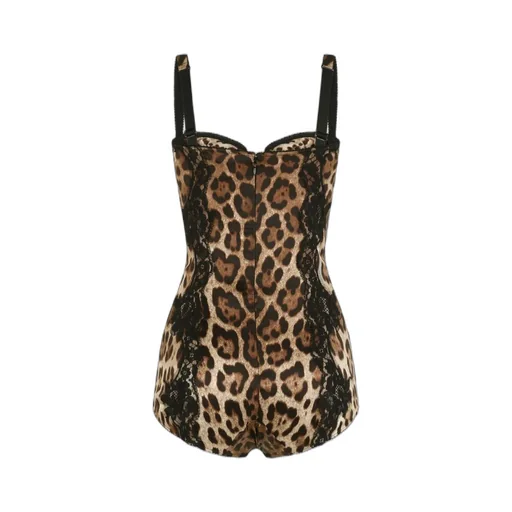 Dolce & Gabbana Leopard Printed Bodysuit