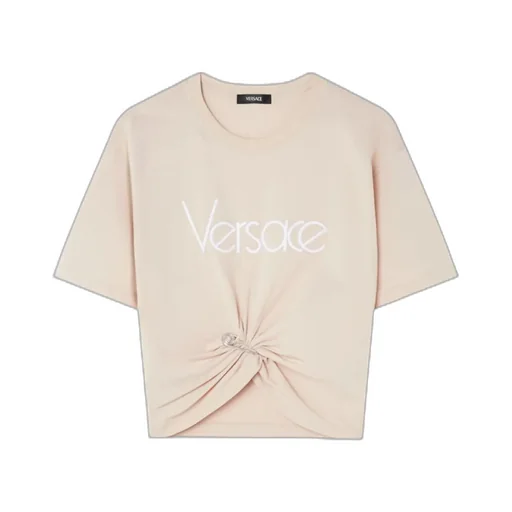 Versace Logo-Embroidered Crewneck T-Shirt
