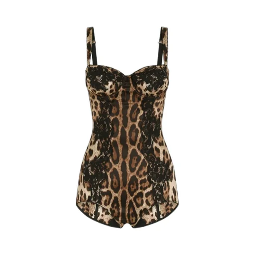 Dolce & Gabbana Leopard Printed Bodysuit