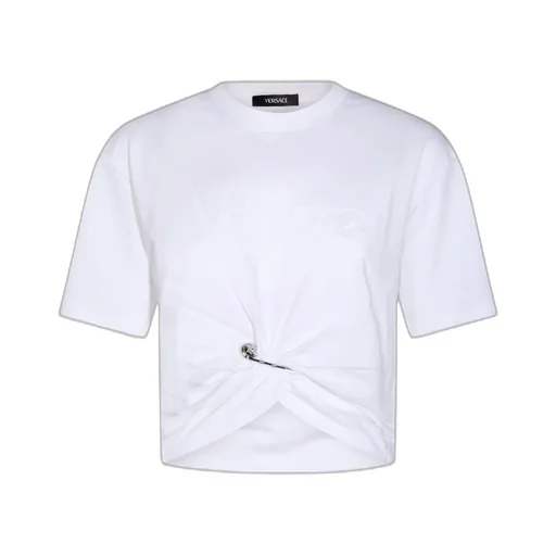 Versace Logo-Embroidered Crewneck T-Shirt