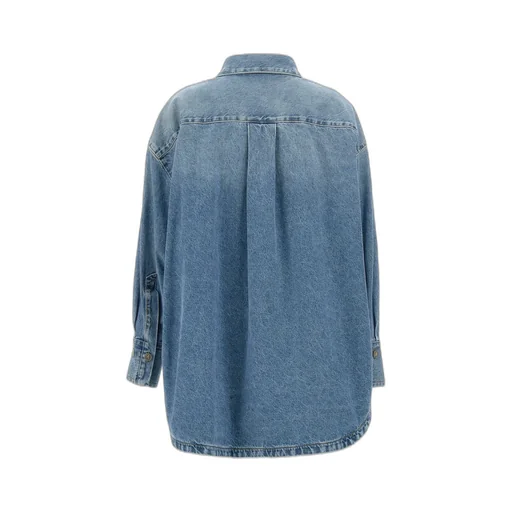 The Attico Logo Embroidered Denim Shirt