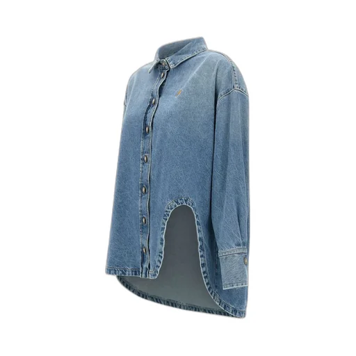 The Attico Logo Embroidered Denim Shirt