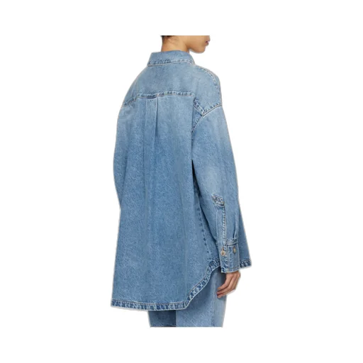 The Attico Logo Embroidered Denim Shirt
