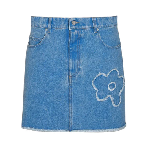 Marni Floral Embroidered Denim Skirt