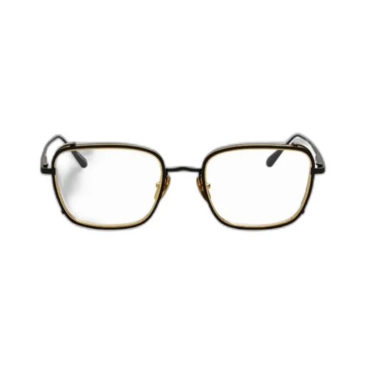 Ofer Rectangular Optical Frame In Matt Nickel And 22K Yellow Gold