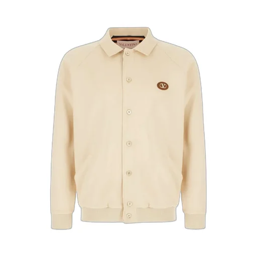 Valentino Vlogo Signature Button-Up Bomber Jacket