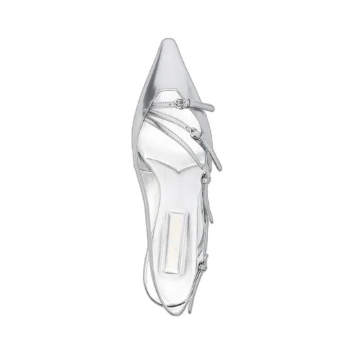 55Mm Leather Buckle Pumps