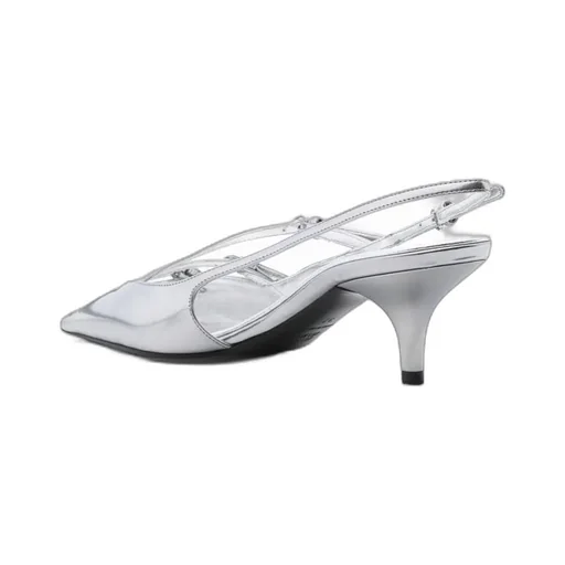 55Mm Leather Buckle Pumps