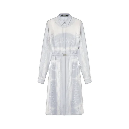 Versace Barocco-Printed Belted Shirt Dress