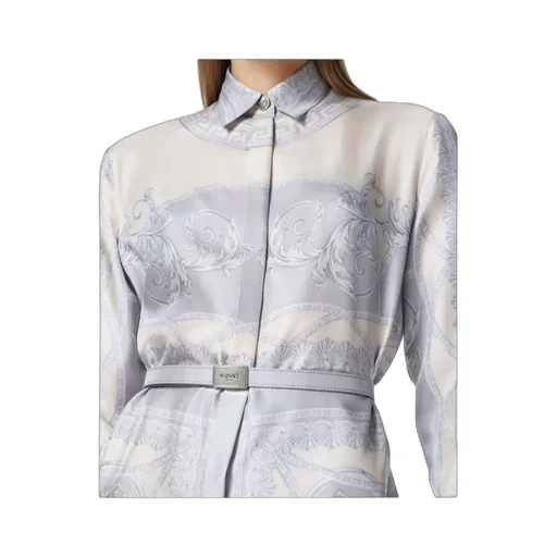 Versace Barocco-Printed Belted Shirt Dress