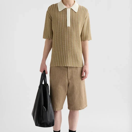Cotton Knit Polo T-Shirt