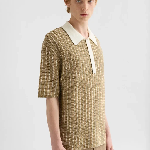 Cotton Knit Polo T-Shirt