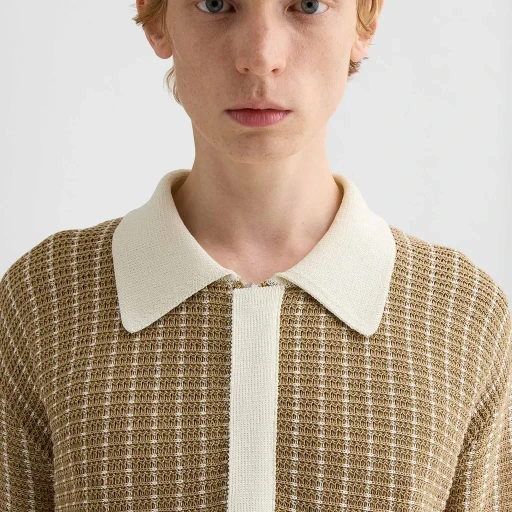 Cotton Knit Polo T-Shirt