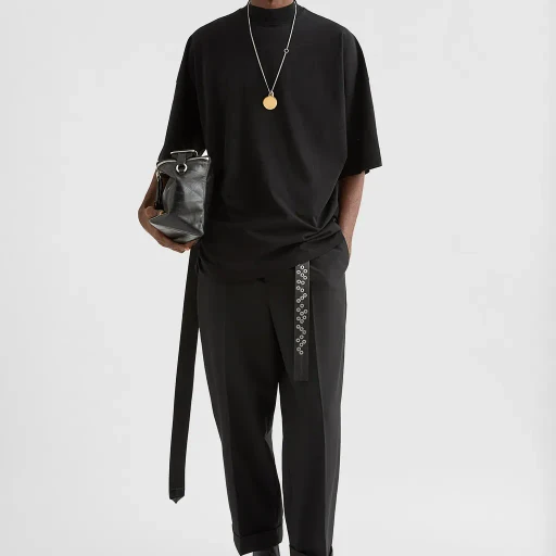 Cotton Mock-Neck T-Shirt