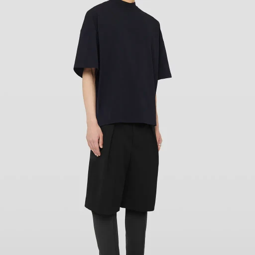 Cotton Mock-Neck T-Shirt