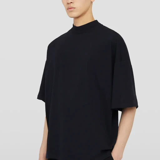 Cotton Mock-Neck T-Shirt