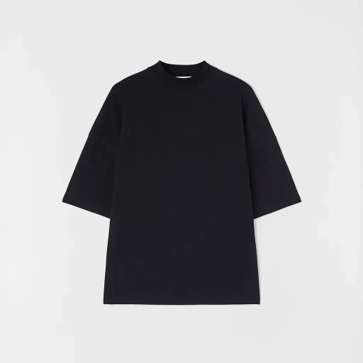 Cotton Mock-Neck T-Shirt
