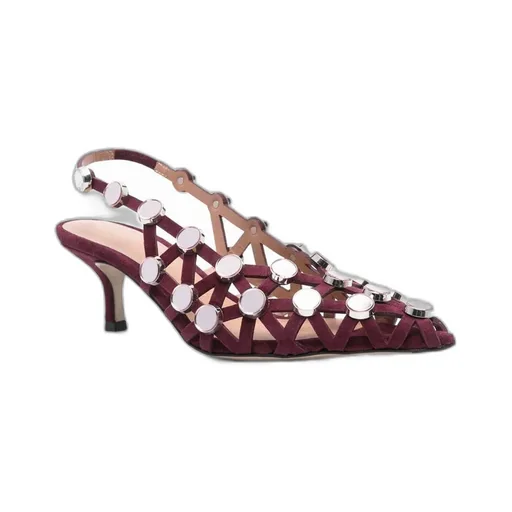 The Attico Grid Slingback Pumps
