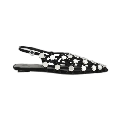 The Attico Grid Slingback Ballerina Flats