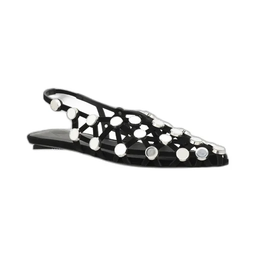 The Attico Grid Slingback Ballerina Flats
