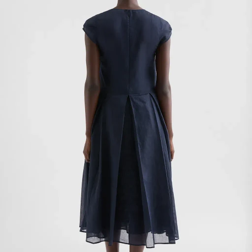 Cotton Organdy Pleated Dress
