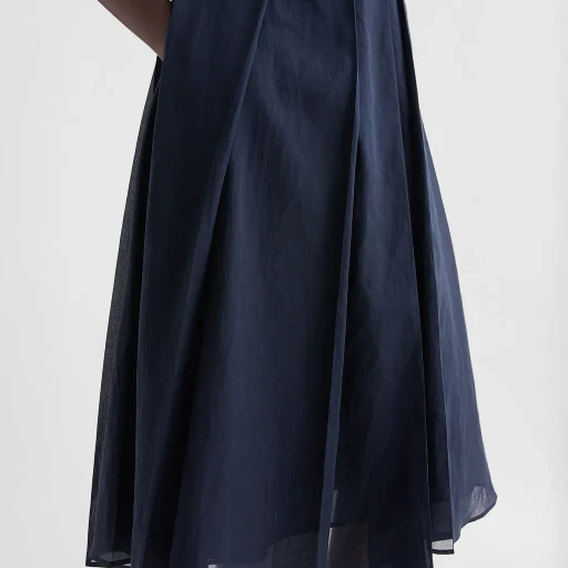 Cotton Organdy Pleated Dress