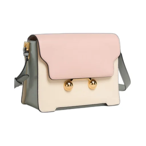 Light Pink, White E Grey Leather Trunkaroo Medium Shoulder Bag