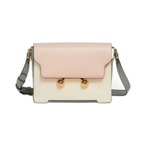 Light Pink, White E Grey Leather Trunkaroo Medium Shoulder Bag
