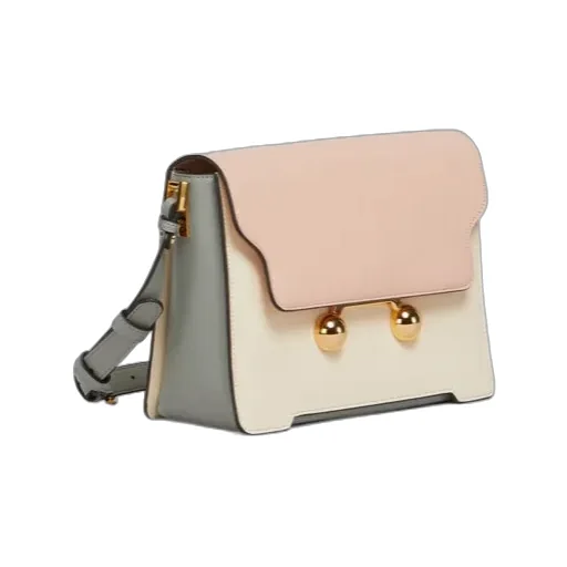 Light Pink, White E Grey Leather Trunkaroo Medium Shoulder Bag