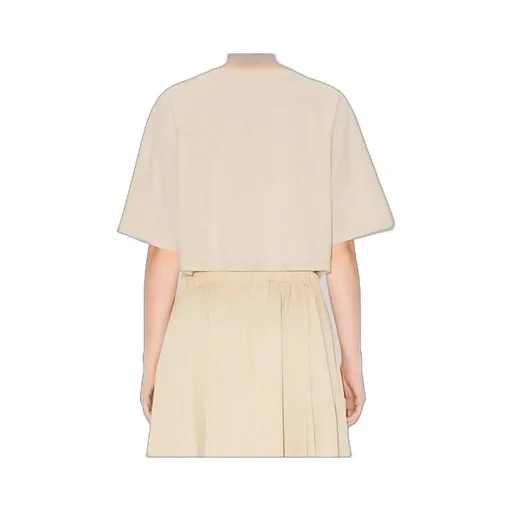Cropped T-Shirt In Cotton Boke Flower 2.0