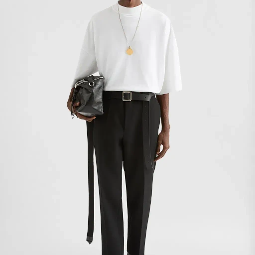 Cotton Mock-Neck T-Shirt