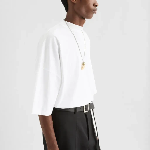 Cotton Mock-Neck T-Shirt