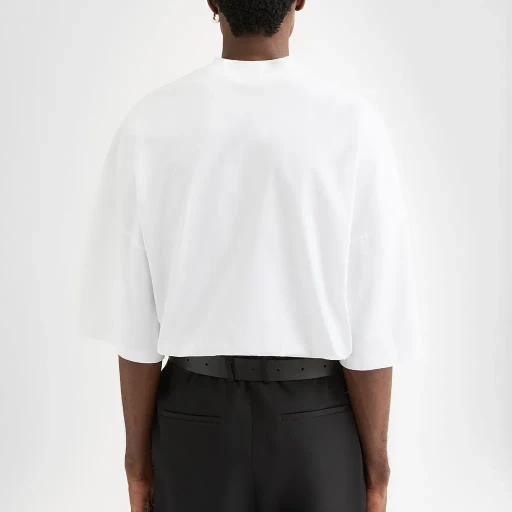 Cotton Mock-Neck T-Shirt