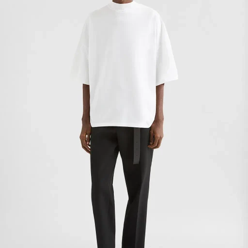Cotton Mock-Neck T-Shirt