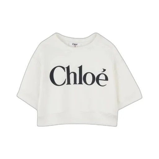 Chloé Kids Logo Printed Crewneck Sweatshirt
