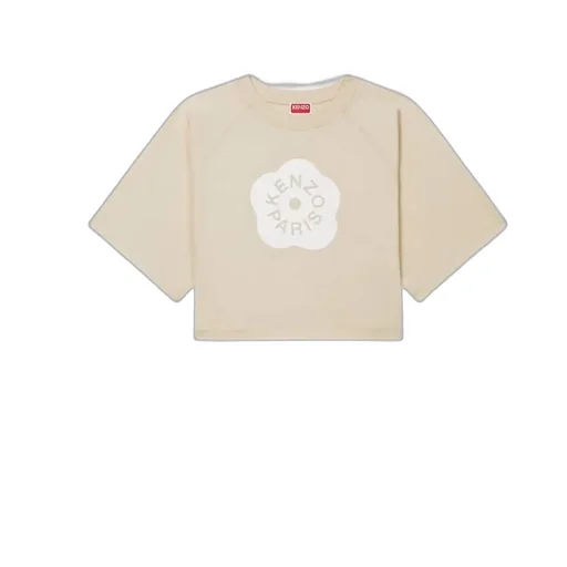 Cropped T-Shirt In Cotton Boke Flower 2.0