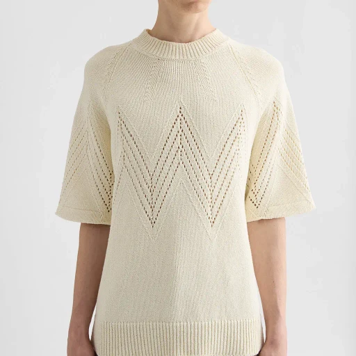 Cotton Pointelle T-Shirt