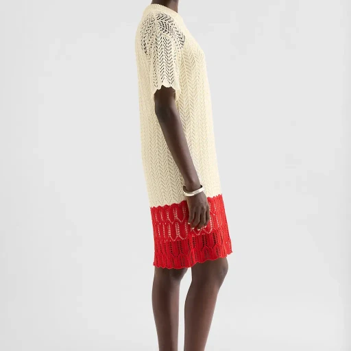 Cotton Pointelle Mini Dress