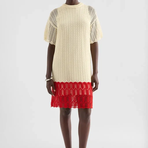 Cotton Pointelle Mini Dress